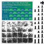 Zmbroll 1440шт.@. чёрный ноутбук винт M 1.2 M 1.4 M 1.7 M 2 flat голова механизм винт вес голова ssd винт детали Mini механизм винт серии комплект 