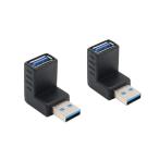 Basicest USB 3.0 мужской - женский USB мужской - женский L Ben do прямой угол адаптер 90 раз растягивание нисходящий изменение коннектор (2 шт 