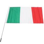 Difounmas 国旗セット イタリア国旗 旗棒 伸縮式 フラッグサイズ 90×150cm 伸縮旗ポール 手旗棒 155cm 国際交流 フェスティバ