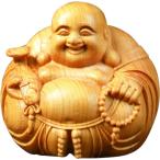 WOWTAC 布袋様 七福神 ツゲ 布袋様 ミニ手彫り 縁起物 置物 仏像 木彫り 七福神 置物 金運 お守り 運気上昇