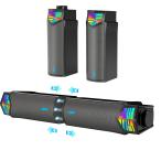 [2in1]Smalody PC динамик, Bluetooth 5.3ge-ming динамик LED с подсветкой USB подключение штекер & Play компьютер 