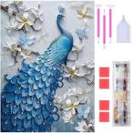 ダイヤモンドアート Rinimie ダイヤモンドアート キット くじゃく ダイアモンドビーズ絵画キット 5Dモザイクアート DIY 手作り絵画手芸キッ