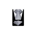 [HISDERN] свадьба галстук мужской формальный галстук серебряный pocket square комплект бренд высококлассный 2 следующий ... для HC-06