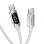 toocki usb c кабель 100W LED дисплей имеется [ белый 1M] модель C PD внезапный скорость зарядка typec нейлон плетеный iPhone