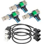 Kiligen 3 шт USB из 3 булавка /4 булавка PWM 5V USB рукав вентилятор источник питания адаптер кабель,USB вентилятор регулятор скорость управление ручка on /