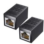 RJ45nekta удлинение адаптер женский - женский LAN кабель для трансляция адаптер удлинение коннектор Giga bit соответствует 8P8C. сеть терминал (2 штук входит )( чёрный )