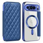 KeKeYou Google Pixel 9 Pro XL для кейс блокнот type прозрачный Magsafe соответствует задняя сторона прозрачный стеганое полотно высококлассный .PU кожа 