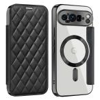 KeKeYou Google Pixel 9 Pro XL для кейс блокнот type прозрачный Magsafe соответствует задняя сторона прозрачный стеганое полотно высококлассный .PU кожа 