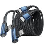 toocki usb c кабель L знак [1M+1M]2 шт. комплект PD/QC 60W/3A внезапный скорость зарядка разъединение предотвращение нейлон плетеный Android iPho