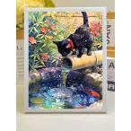 LEADINTOP ダイヤモンドアート セット 黒猫 30X40cm モザイクアート 全面貼り付け 人気 ビーズアート ビーズ絵画 かわいい おしゃれ