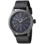 Timex Men's Expedition Scout 40mm Watch - Black Case Black Dial with Black Fabric ＆ Leather Strap並行輸入