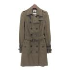バーバリー プローサム レザー ベルト トレンチコート レディース カーキ BURBERRY 中古 【アパレル・小物】