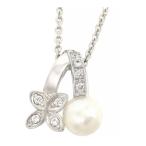 ミキモト アコヤ パール ダイヤモンド ネックレス K18 (K18WG) レディース MIKIMOTO 中古 【ジュエリー】