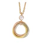 カルティエ ベビートリニティ ダイヤモンド ネックレス Au750 (K18YG K18WG K18PG) レディース CARTIER 中古 【ジュエリー】