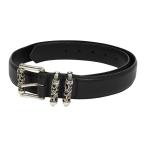 クロムハーツ 3PC ケルティック ローラー ベルト SV925 レザー ユニセックス ブラック CHROME HEARTS 中古 【アパレル・小物】