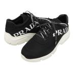 プラダ ロゴ スニーカー レディース ブラック ホワイト PRADA 中古 【アパレル・小物】