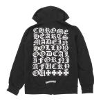 クロムハーツ バック 英字 プリント ジップ パーカー メンズ ブラック CHROME HEARTS 中古 【アパレル・小物】