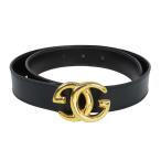  Gucci Vintage GG Logo пряжка ремень 30MM 75 metal кожа женский черный GUCCI б/у [ одежда * мелкие вещи ]