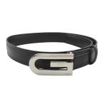 グッチ Gバックル レザーベルト 138590・1766・90・36 メタル レザー ユニセックス ブラック GUCCI 中古 【アパレル・小物】