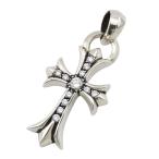  Chrome Hearts маленький CH Cross be il pave diamond подвеска с цепью SV925 Stirling 12P бриллиант б/у [ одежда * мелкие вещи ]