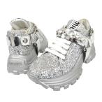 ミュウミュウ ビジュー グリッター スニーカー レディース シルバー MIUMIU 中古 【アパレル・小物】