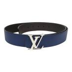 ショッピングイニシャル ルイヴィトン LV イニシャル バックル リバーシブル ベルト 100/40 M9080 ユニセックス ブルー ブラウン 中古 【アパレル・小物】