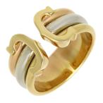 カルティエ 2C リング LM スリーカラーゴールド #55 750 (K18YG K18WG K18PG) ユニセックス CARTIER [美品] 中古 【ジュエリー】