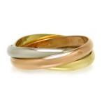 カルティエ トリニティ リング SM #52 750 (K18YG K18WG K18PG) レディース CARTIER [美品] 中古 【ジュエリー】