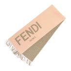 フェンディ チェック柄 ロゴ マフラー ユニセックス ピンク ブラウン FENDI [美品] 中古 【アパレル・小物】