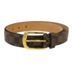 ショッピングルイ･ヴィトン ルイヴィトン ダミエ レザー ベルト 30MM 85/34 M6995 レザー GP ユニセックス ブラウン LOUIS VUITTON 中古 【アパレル・小物】