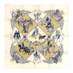 エルメス カレ 45 Musee Vivant du Cheval Chantilly ユニセックス オフホワイト HERMES [美品] 中古 【アパレル・小物】