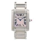 カルティエ タンクフランセーズ SM　ピンクシェルダイヤル W51028Q3 クオーツ ステンレススティール レディース CARTIER 中古 【時計】