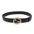 Gucci Guccisima Inter locking G пряжка ремень 114984 унисекс черный GUCCI б/у [ одежда * мелкие вещи ]