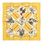  Hermes Calle 45 LE MONDE DU POLO Polo. мир шарф унисекс оттенок желтого HERMES б/у [ одежда * мелкие вещи ]