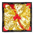  Hermes Calle 90 Soleil de soie шелк. солнце шарф унисекс черный желтый красный HERMES б/у [ одежда * мелкие вещи ]