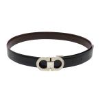  Ferragamo двойной gun chi-ni кожаный ремень унисекс черный Brown Salvatore Ferragamo б/у [ одежда * мелкие вещи ]