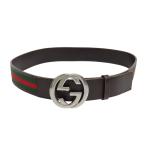  Gucci Inter locking G Sherry линия ремень 65/34 114984 унисекс темно-коричневый GUCCI б/у [ одежда * мелкие вещи ]