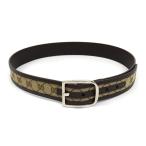 Gucci GG парусина кожаный ремень 95/38 449716 унисекс бежевый Brown GUCCI б/у [ одежда * мелкие вещи ]