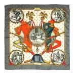  Hermes Calle 90 NAPOLEON шарф унисекс серый белый многоцветный HERMES б/у [ одежда * мелкие вещи ]