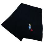 ポロ ラルフローレン POLO RALPH LAUREN マフラー リブ編み ニット レディース メンズ デニムポロベア 刺繍 PC1034 001 Polo Black ブラック プレゼント