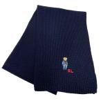 ポロ ラルフローレン POLO RALPH LAUREN マフラー リブ編み ニット レディース メンズ デニムポロベア 刺繍 PC1034 433 Hunter Navy ネイビー プレゼント