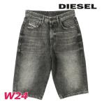 ディーゼル DIESEL ブラックデニムハーフパンツ レディース ヴィンテージダメージ加工 DE-LILY-SP1