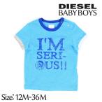 ディーゼルキッズ DIESEL KID 半袖Tシャツ ベビー ボーイ 両面英字プリント 袖リブ配色 肩スナップボタン ベビー服 子供服 男の子 TAFFYB