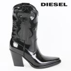ディーゼル DIESEL レザーウエスタンブーツ 靴 レディース 牛革 本革 スエードミックス チャンキーヒール D-WESTERN