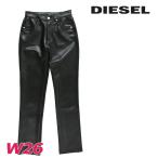 ショッピングdiesel ディーゼル DIESEL フェイクレザーパンツ レディース ワンポイントメタルDロゴ ストレッチ P-ARCY-A