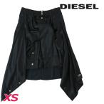 ショッピングdiesel ディーゼル DIESEL 膝丈スカート レディース オーバルDメタルロゴ シルク混サテン 腰巻きスタイル フェイクシャツ O-SUZ