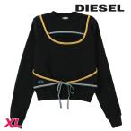 ショッピングdiesel ディーゼル DIESEL 長袖スウェットトップ レディース ワンポイントオーバルDロゴ刺繍 胸元カットアウト F-CROSSETTE