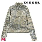 ディーゼル DIESEL タートルネックトップス レディース アニマル柄 スパンコール装飾 バックジップ 長袖 T-SEQUI