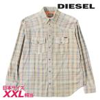 ディーゼル DIESEL レザーシャツ メンズ 羊革 本革 チェック柄 長袖 L-FIVE