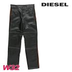 ショッピングdiesel ディーゼル DIESEL レザーパンツ メンズ 牛革 本革 ヴィンテージ加工デニム切替 サイドライン P-ARBUS